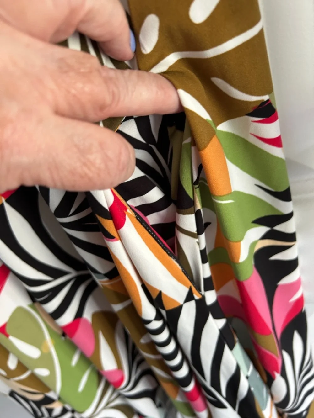 Leota Bold Tropical Leaf Shift‎ Dress - Pink, Green, Orange, Black 1X